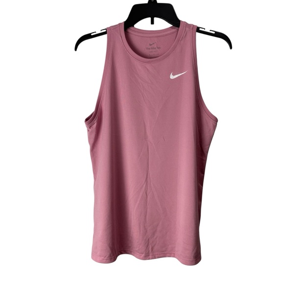 The Nike Tee dri-fit sleeveless dusty pink athletic workout tank top size medium - Picture 2 of 8